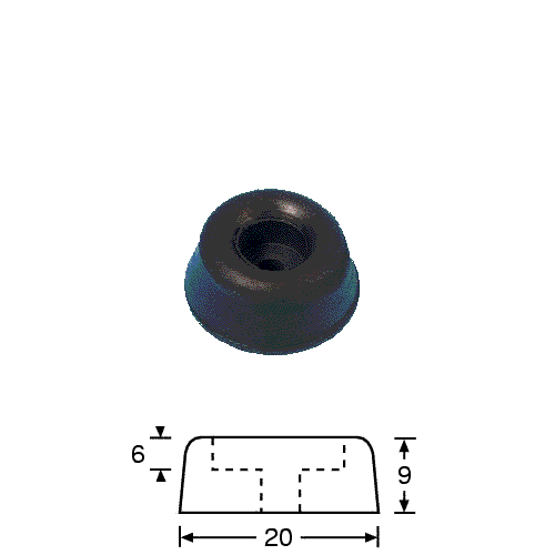 Adam Hall 4903 Gummifuß, 20mm x 9mm
