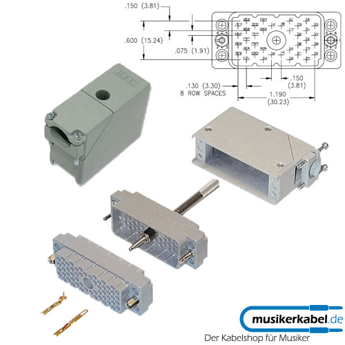 Edac 516-038-000-301 Edac 516-Series Einsatz 38pol male (Kabelstecker)