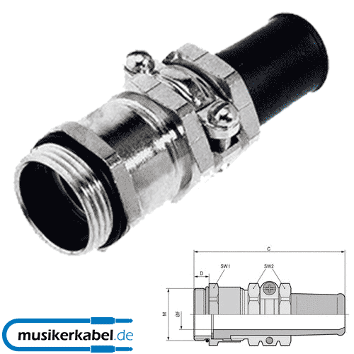 Lapp Kabel 52106450 Kabelverschraubung Skindicht SR-M 20x1,5/13.5/9 7,5 mm - 9 mm