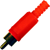   Cinchstecker, Kunststoff, vergoldete Kontakte, rot