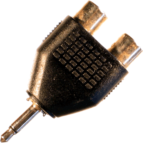   Adapter Klinkenstecker 3,5mm mono auf 2x Cinchbuchse