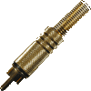   Cinchstecker, metall, vergoldet, schwarzer Kennring