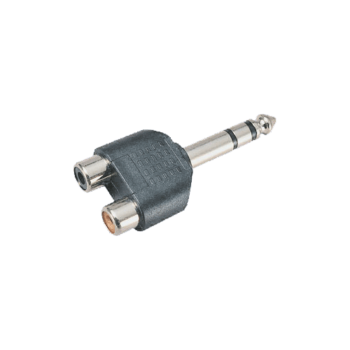 Adapter Klinkenstecker 6,3mm stereo an 2x Cinchbuchsen