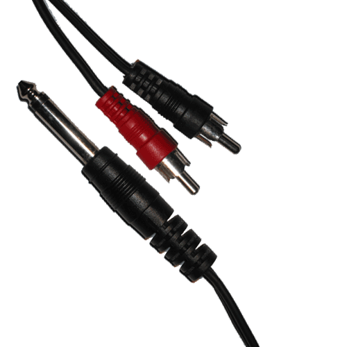Klinkenstecker 6,3mm mono an 2x Cinch, 1,8m
