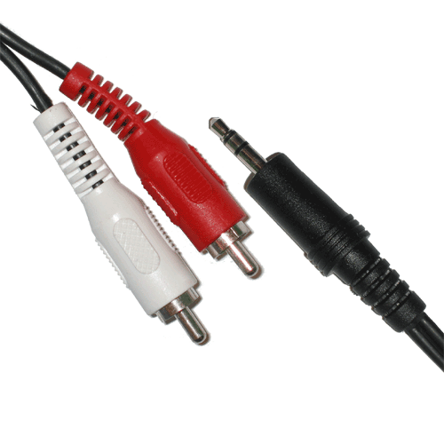 Klinkenstecker 3,5mm stereo - 2x Cinchstecker 5m