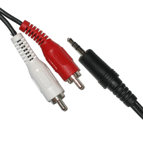   Klinkenstecker 3,5mm stereo - 2x Cinchstecker  5m