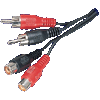   2x Cinchstecker - 2x Cinchkupplung 2,5m