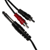   Klinkenstecker 6,3mm mono an 2x Cinch, 3m