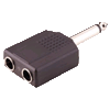 Adapter 6,3mm Klinkenst. stereo an 2x 6,3mm Klinkenkppl. stereo