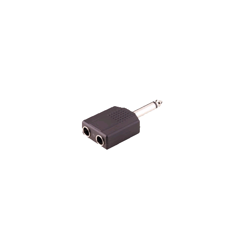 Adapter 6,3mm Klinkenstecker mono an 2x 6,3mm Klinkenkupplung mono