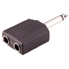   Adapter 6,3mm Klinkenstecker mono an 2x 6,3mm Klinkenkupplung mono