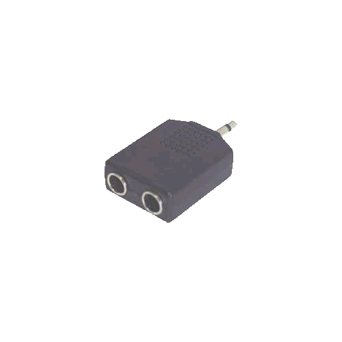   Adapter Klinkenstecker 3,5mm mono an 2 Klinkenbuchsen 6,3mm mono