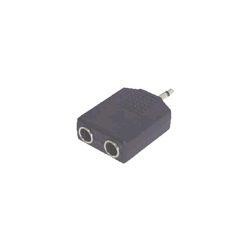 Adapter Klinkenstecker 3,5mm mono an 2 Klinkenbuchsen 6,3mm mono
