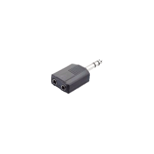   Adapter Klinkenstecker 6,3mm stereo an 2x Klinkenbuchse 3,5mm stereo