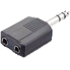 Adapter Klinkenstecker 6,3mm stereo an 2x Klinkenbuchse 3,5mm stereo