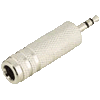   Adapter Klinkenstecker 3,5mm stereo an Klinkenbuchse 6,3mm stereo, metall