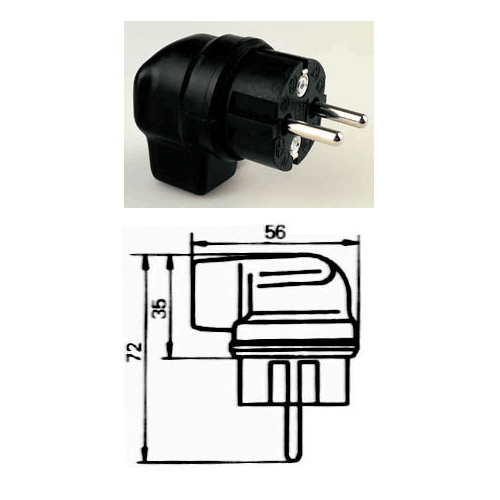 Kalthoff 341 GVWi Kalthoff 341 Vollgummi-Winkelstecker Schuko 230V 16A