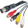   Din-Stecker 5pol. 180G auf 4x Cinchkupplung 20cm Kabel