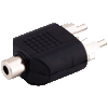   Adapter Klinkenbuchse 3,5mm mono auf 2x Cinchstecker
