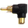 Adapter Cinchstecker an Cinchbuchse, gewinkelt, schwarz