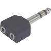 Adapter Klinkenstecker 6,3mm stereo an 2x Klinkenbuchse 3,5mm mono