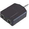 Adapter Klinkenstecker 3,5mm stereo an 2x Klinkenbuchse 6,3mm mono