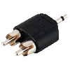   Adapter Klinkenstecker 3,5mm mono an 2x Cinchstecker