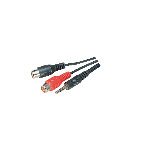 Adapter Klinkenstecker 3,5mm stereo an 2x Cinchkupplung, 0,2m Kabel