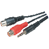   Adapter Klinkenstecker 3,5mm stereo an 2x Cinchkupplung, 0,2m Kabel