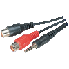 Adapter Klinkenstecker 3,5mm stereo an 2x Cinchkupplung, 0,2m Kabel