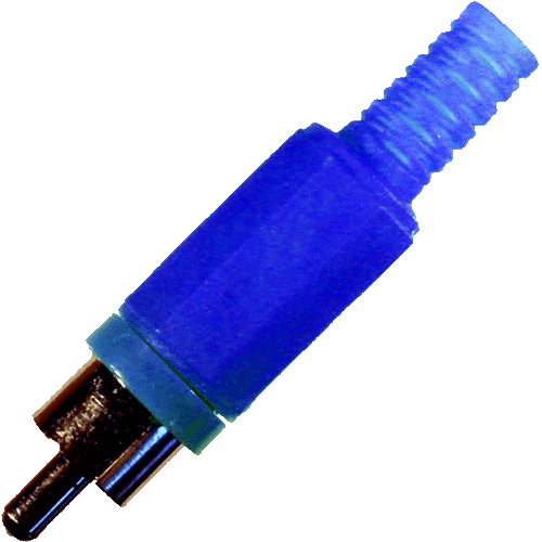   Cinchstecker, Kunststoff, blau
