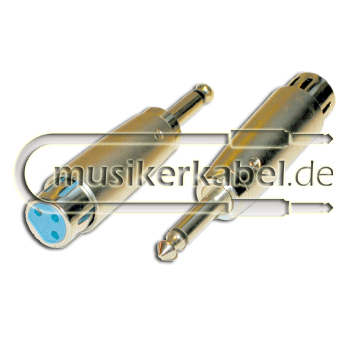 Adapter XLR-Buchse female an Klinkenstecker 6,3mm mono, Import