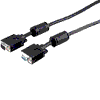 Monitorverlängerung 15pol HD-Stecker mit 2 Ferrit-Kernen 5m
