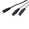 Adapter Klinke 3,5mm stereo an 2x Klinkenbuchse 3,5mm stereo, 20cm Kabel
