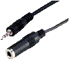 Klinkenstecker 3,5mm stereo an Klinkenkupplung 6,3mm stereo 20cm Kabel