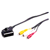 Scartstecker an 3x Cinch (2x Ton, Video) mit Umschalter, 5m
