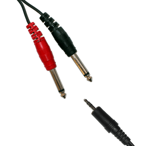   Klinkenstecker 3,5mm stereo an 2x Klinkenstecker 6,3mm mono 3m