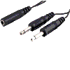 2x Klinkenstecker 6,3mm mono an Klinkenkupplung 6,3mm stereo, 0,2m