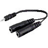 Klinkenstecker 3,5mm stereo an 2x Klinkenkupplung 6,3mm mono, 0,2m