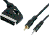   Scart an Cinch (VideoComposite), Klinke 3,5mm st., Schalter, 2m