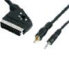   Scart an Cinch (VideoComposite), Klinke 3,5mm st., Schalter, 5m