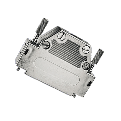 Sub-D-Haube Metall, lange Schrauben, 9polig