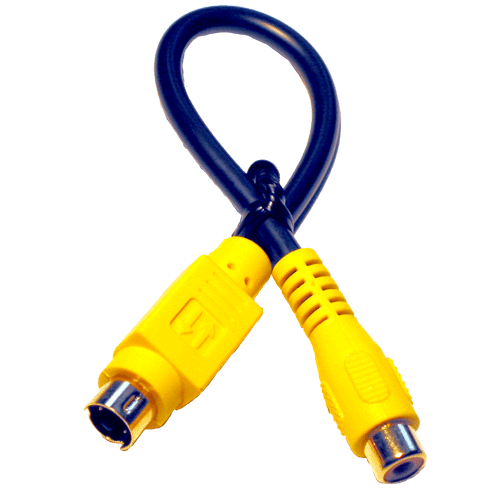 Adapter S-VHS-Stecker, Cinch-Kupplung, aktiv, vergoldete Kontakte