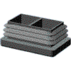   Lamellenstopfen 60mm x 40mm, 14,5mm innen, 5mm außen, schwarz