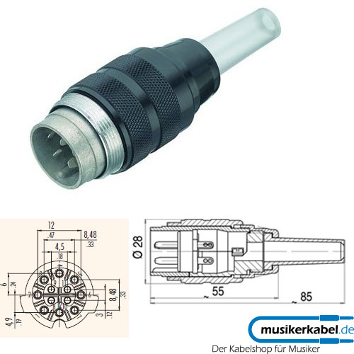 Binder 09-0445-00-12 Binder Rundsteckverbinder Serie 691 Kabelstecker 12pol. male