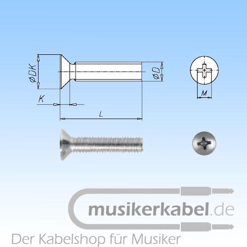 DIN 965 4.8 M6 16 DIN 965 Senkschraube Kreuzschlitz 4.8 M6x16 schwarz verzinkt
