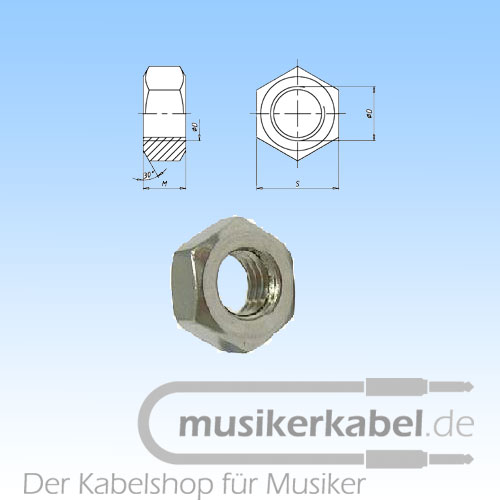 DIN 934 .8 M3 DIN 934 Sechskantmutter .8 M3 schwarz verzinkt
