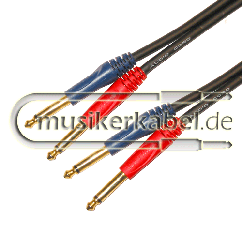 Schulz Kabel GWAS 1 2x Klinkenstecker 6,3mm mono an 2x Klinkenst. 6,3mm mono (verg.) 1m