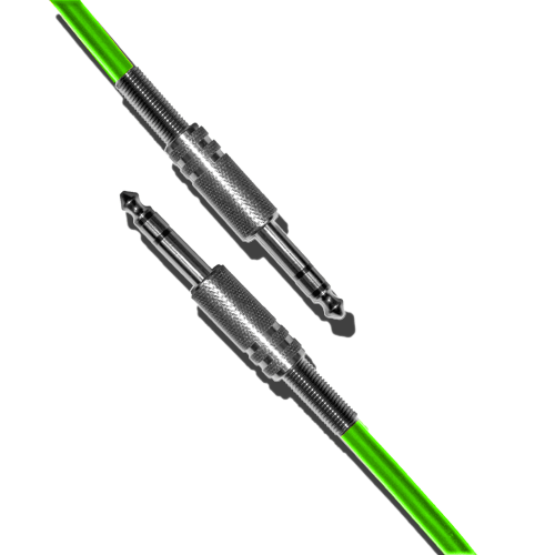 Schulz Kabel STO 10 Klinke 6,3mm stereo an Klinke 6,3mm stereo, 10m, LowCost, grün
