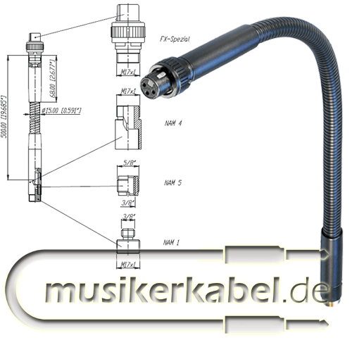 Neutrik GNS50 Neutrik Schwanenhals 500mm Set